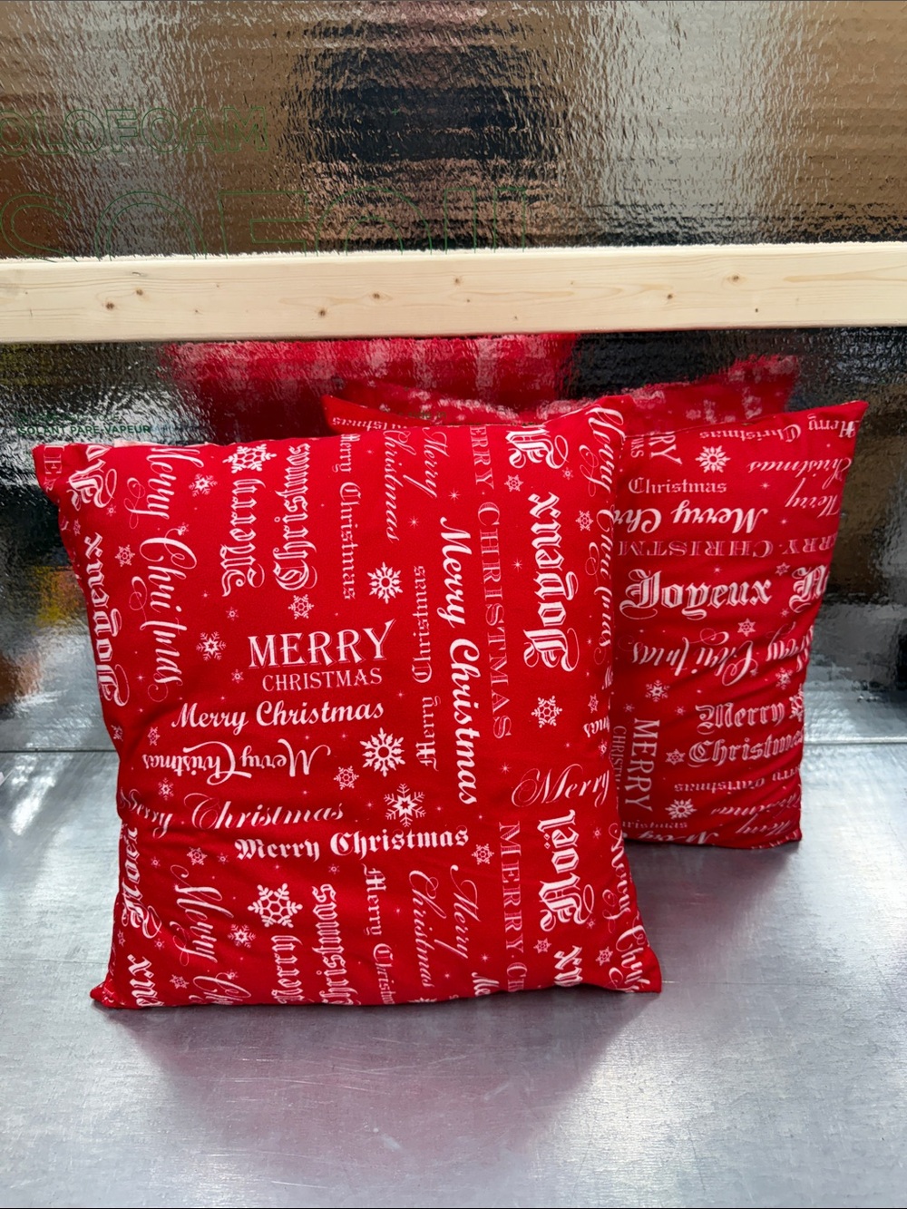 Merry Christmas Red Holiday Throw Pillow Cover - Festive Home Accent
